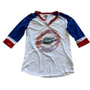 Rivalry Threads Girl's LG Distressed 3/4 Sleeve V-neck Graphic T-shirt